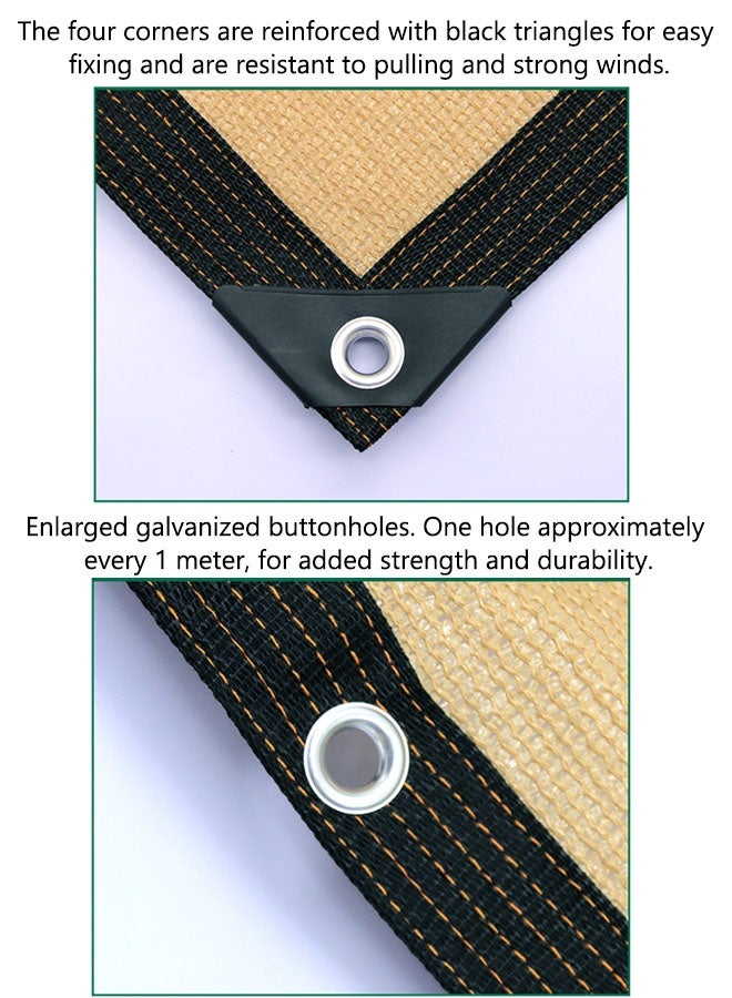 لاسولا شراع شمسي، مظلة مستطيلة، شراع شمسي، شبكة غطاء قماش تظليل 4 × 6 متر مع حلقات حماية من الشمس للحديقة، غطاء شبكي للتظليل من القماش لنباتات الحدائق الدفيئة، شبكة قماشية للحماية من الشمس (أسود) - Image 4